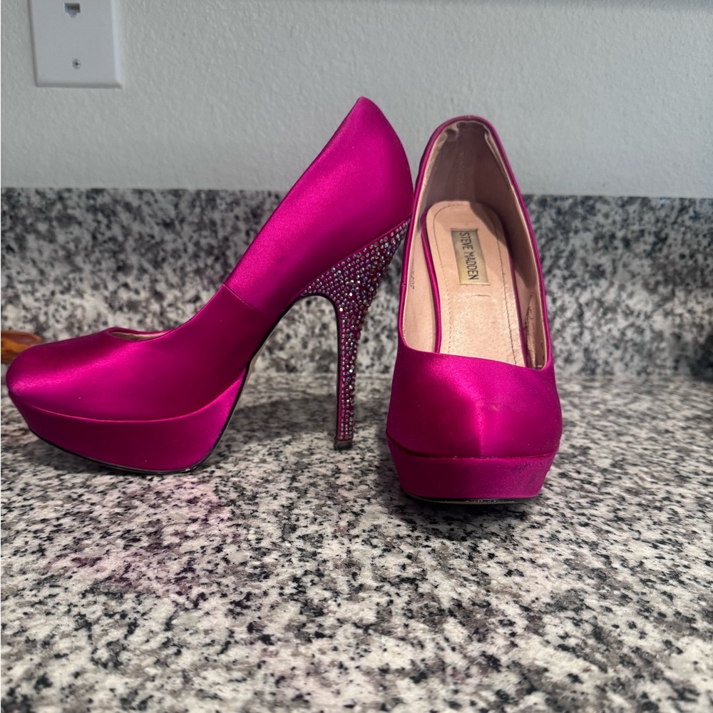 Hot pink stilettos. Steve Madden, 8.5, worn